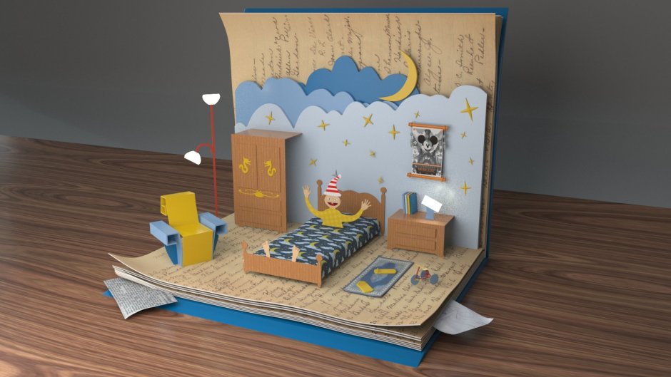 Бумажный макет комнаты