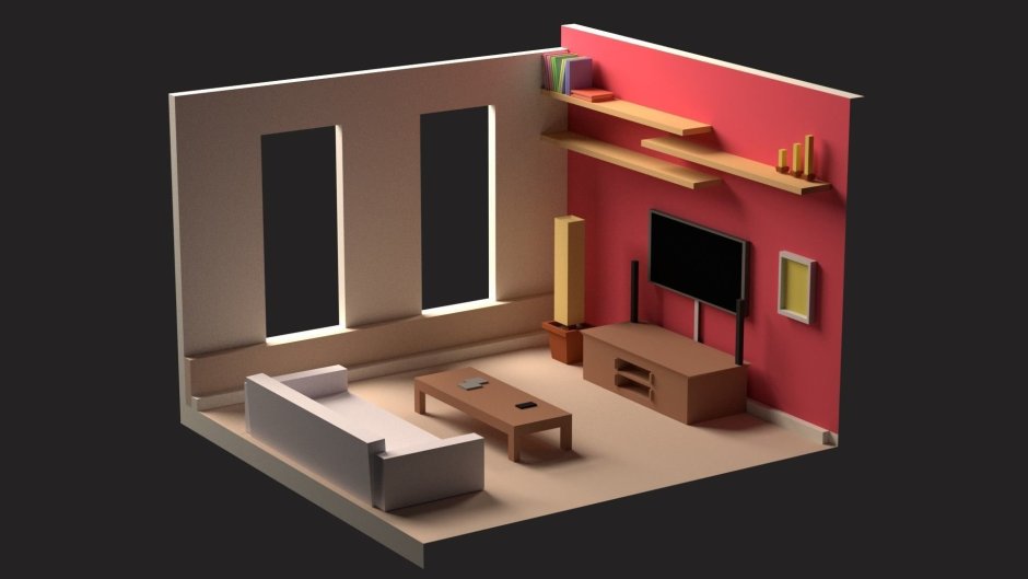 Room lowpoly 3d