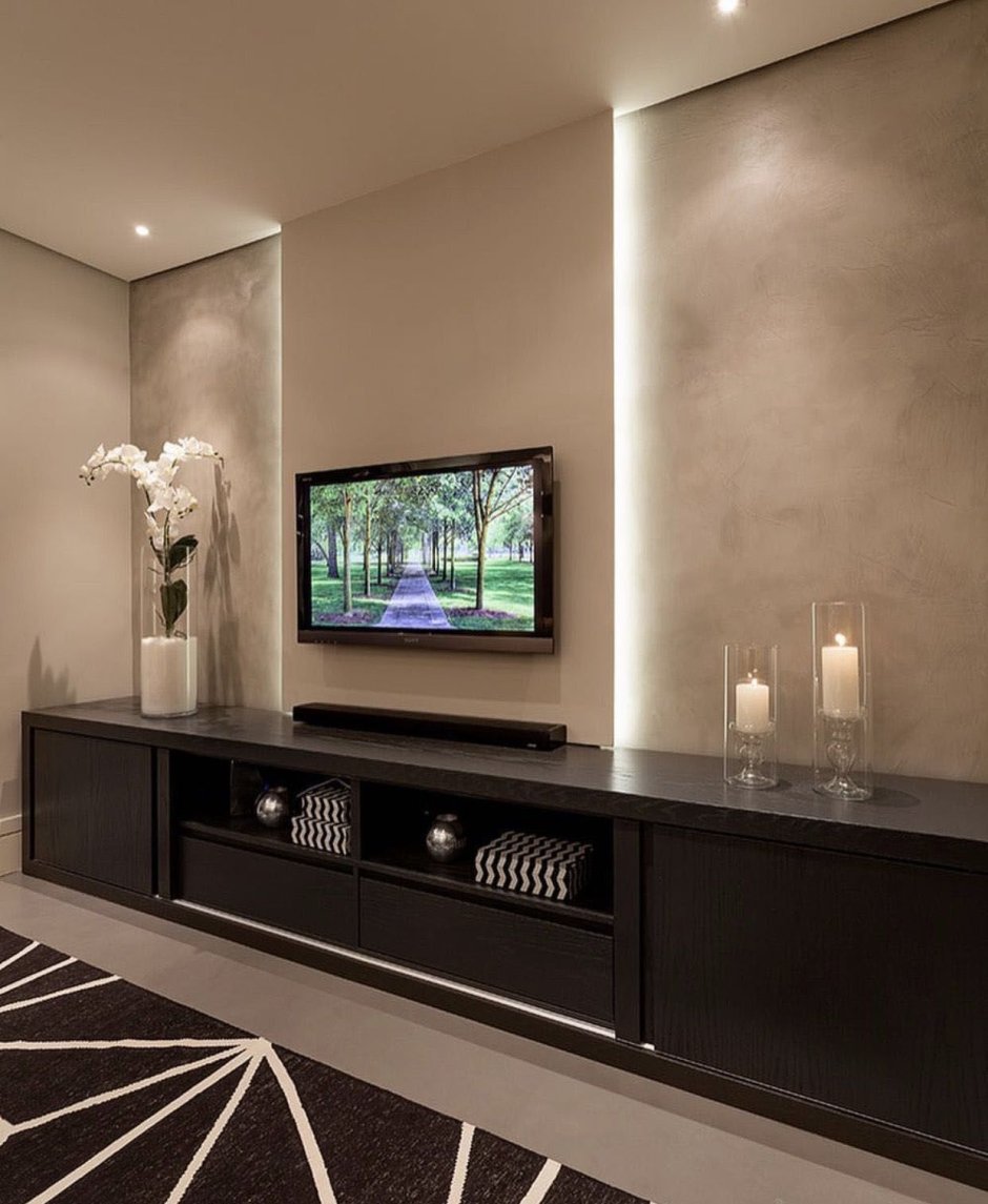 Ниша под телевизор в гостиной