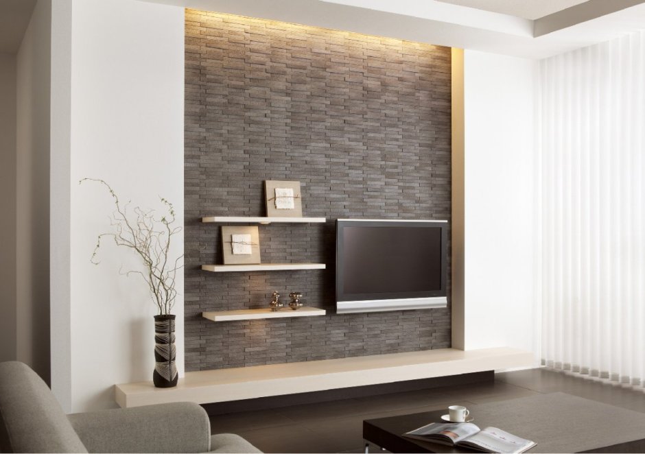 Декор стены под телевизор