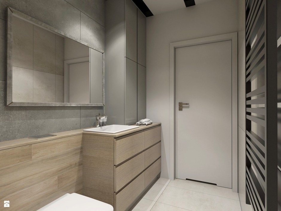 Санузел серый с деревом