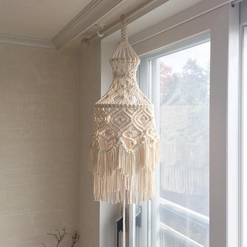 Люстра макраме в интерьере