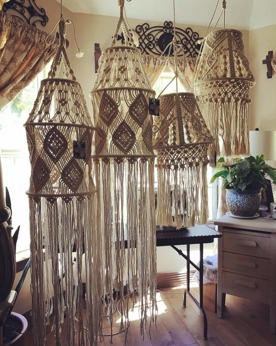 Люстра макраме