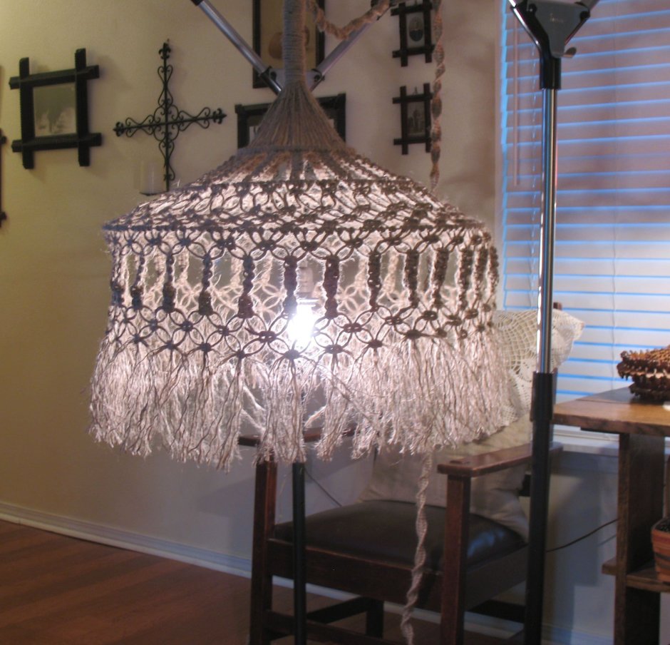 Макраме абажур для люстры