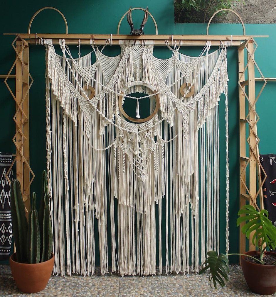 Люстра дерево+ макраме