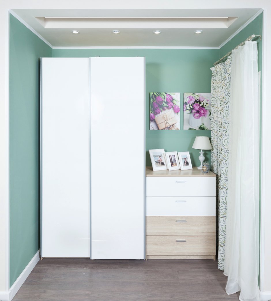 Шкаф распашной Турин, 212x120x60 см, дуб белёный