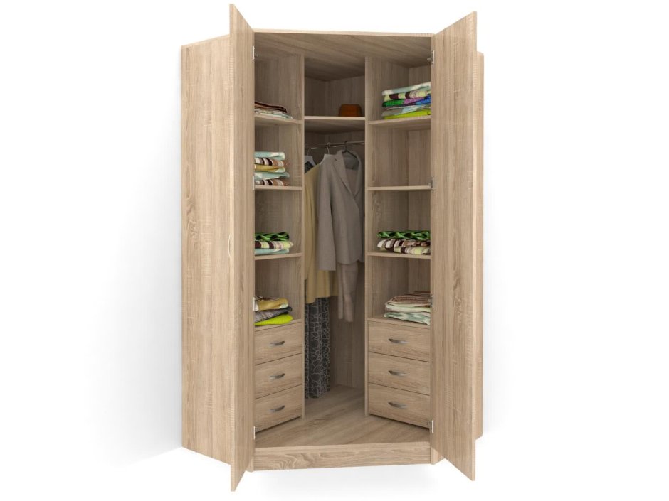 Угловой шкаф в детскую белый