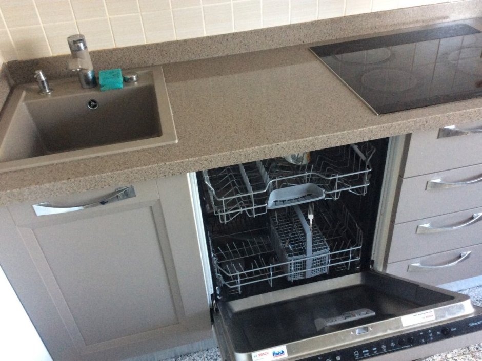 Угловая кухня с посудомоечной машиной