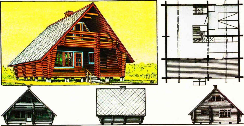 Русская изба пятистенок проект