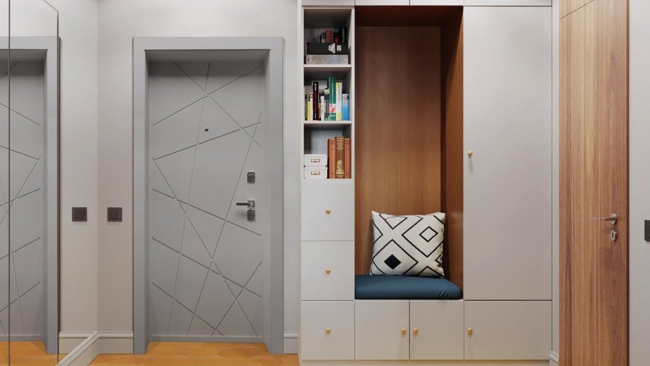 Двери с зеркалом в интерьере квартиры