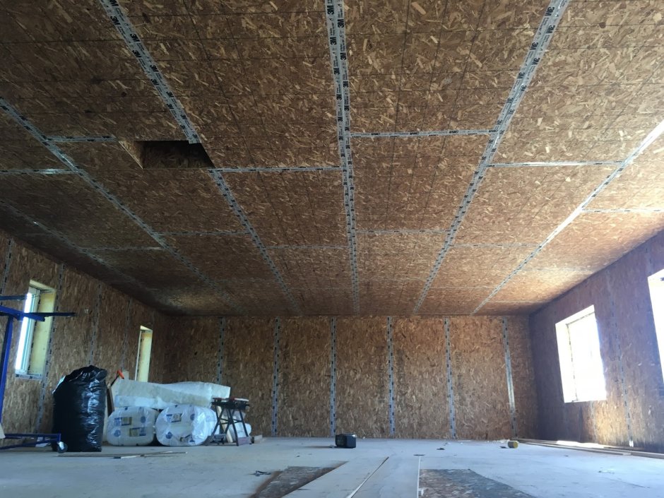 Потолок из ОСП плиты