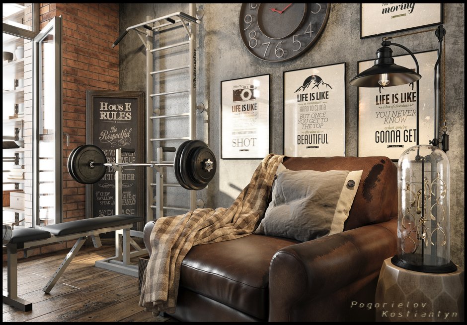 Мужская комната в стиле гараж