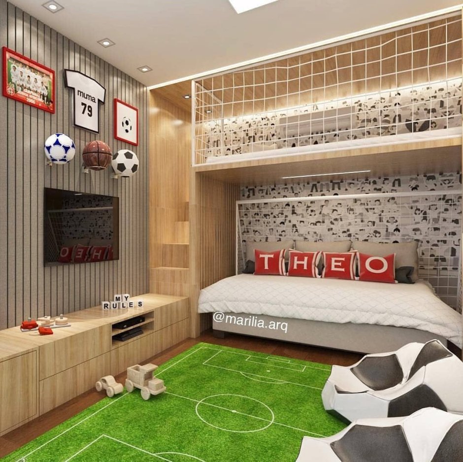 Комната мальчика в спортивном стиле