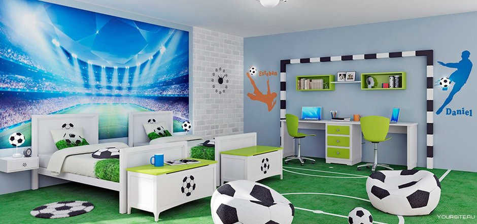 Комната в футбольном стиле
