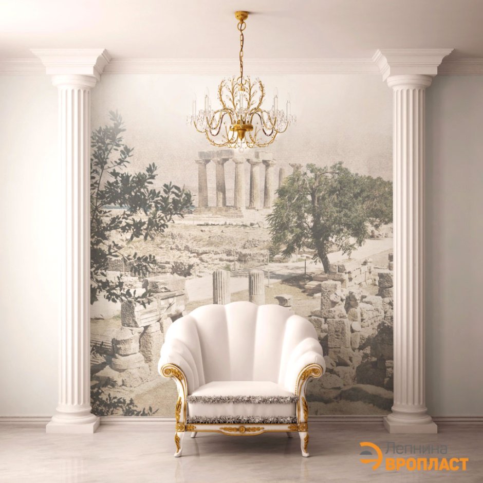 Полуколонна из полиуретана в интерьере