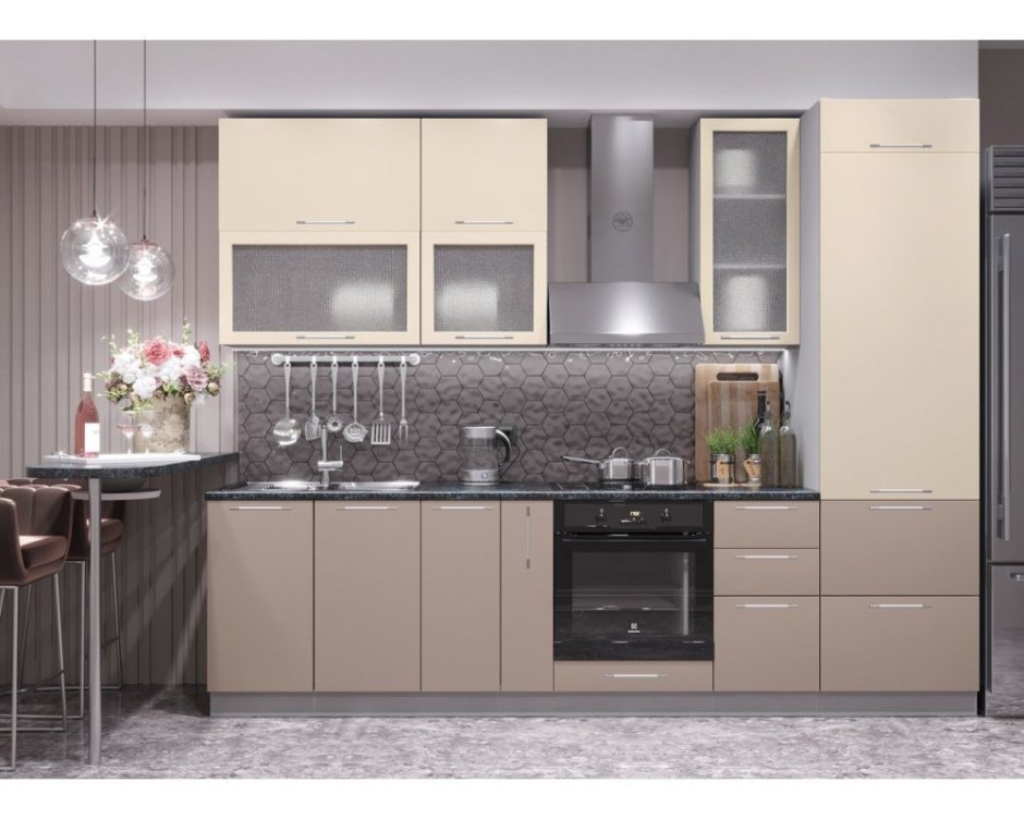 Кухня мокко кофе с молоком/шоколад 2.2 м