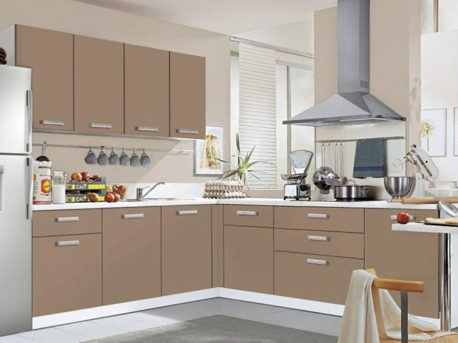 Кухня цвета пудры