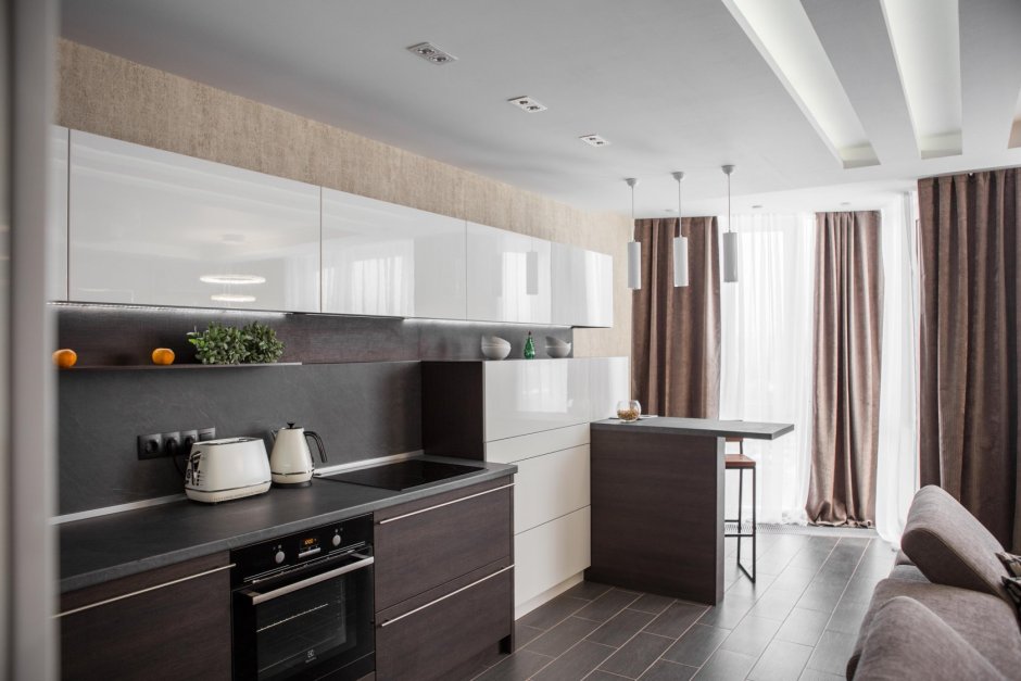 Кухня цвета мокко