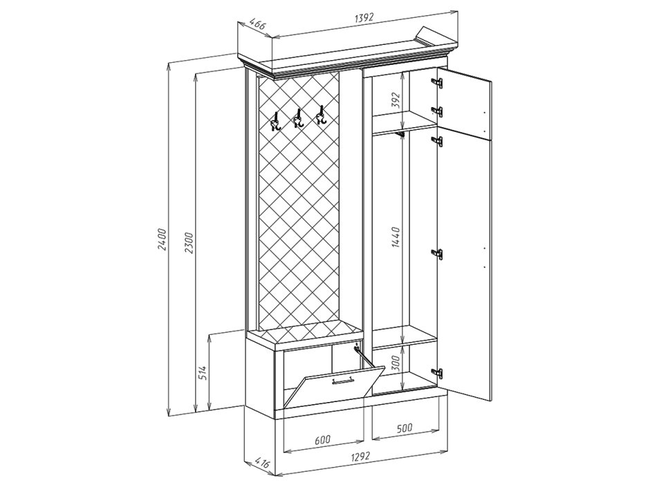 Прихожая Чарли 4с каретной