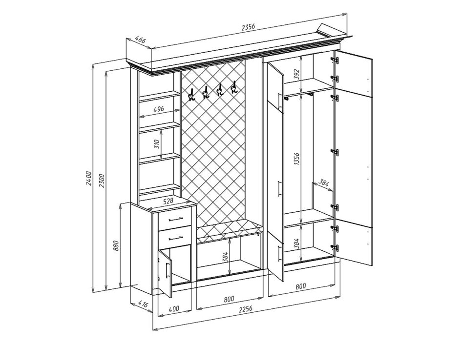 Прихожая Чарли Лайт фабрики стиль