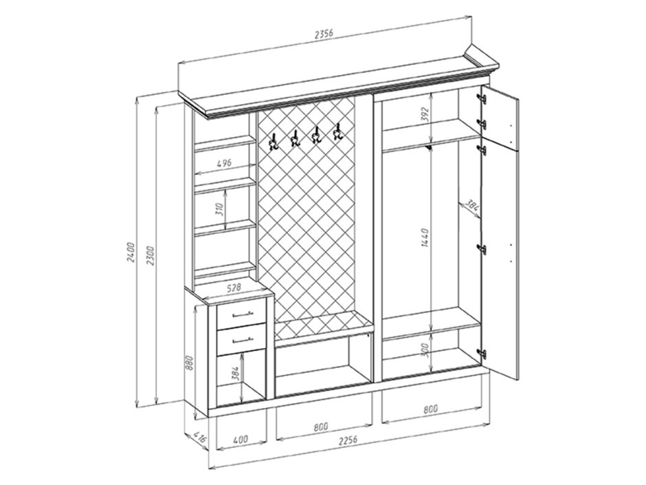 Прихожая Чарли Лайт с каретной стяжкой