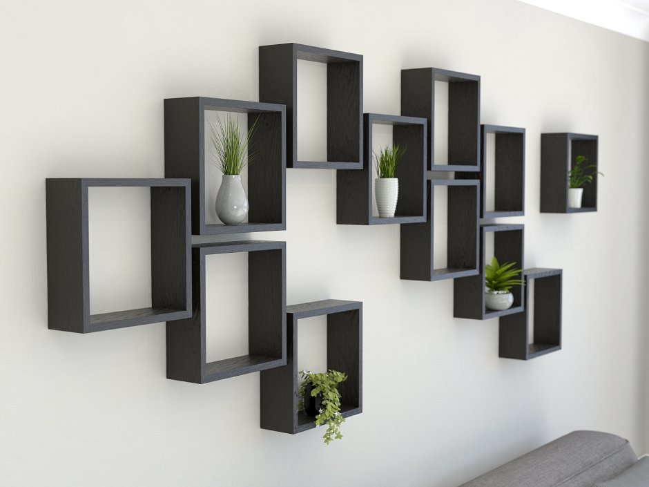 Квадратные полки на стену 6 штук