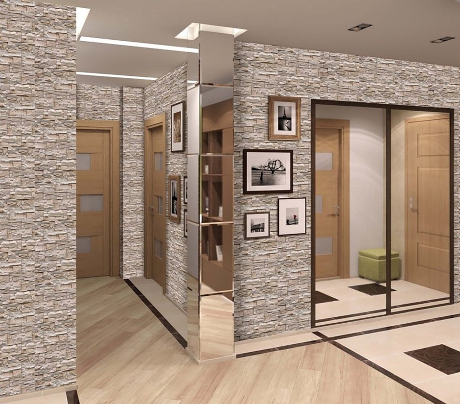 Декоративные панели в прихожей