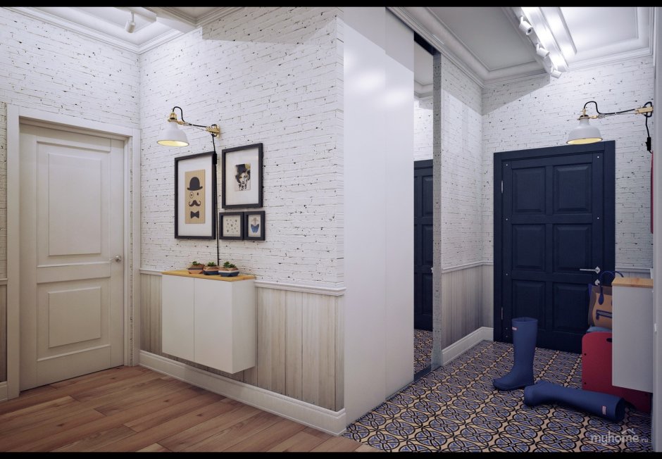 Панели на стене в интерьере