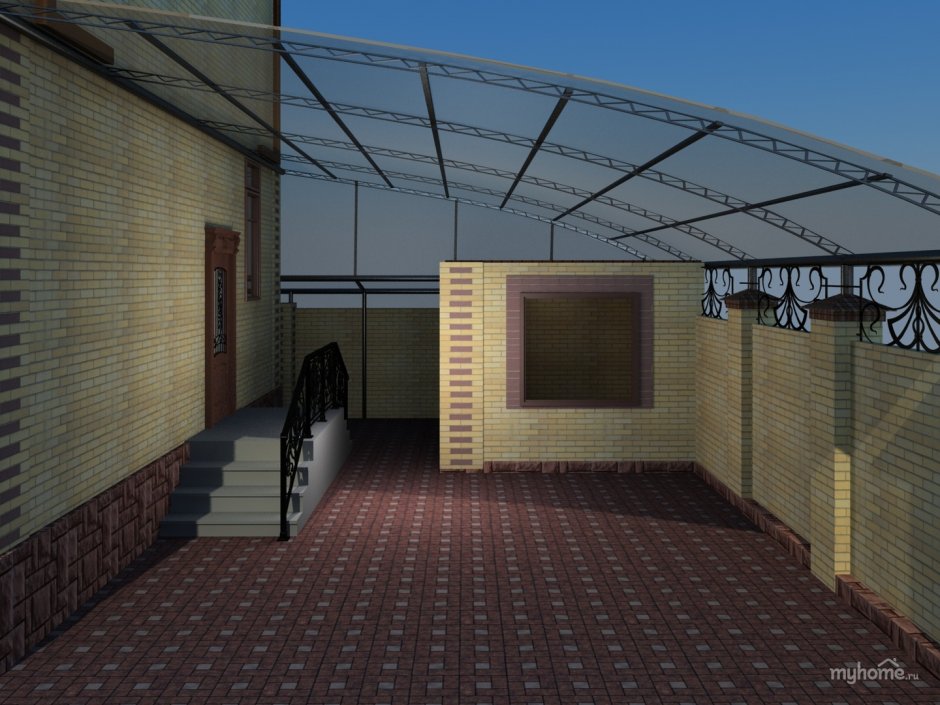 Крытый двор на Урале в частном доме