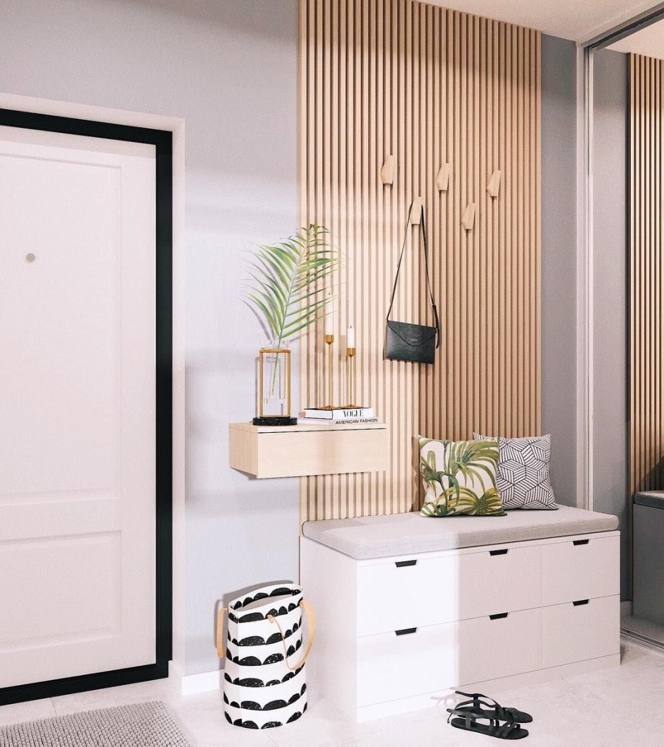 Прихожая с рейками