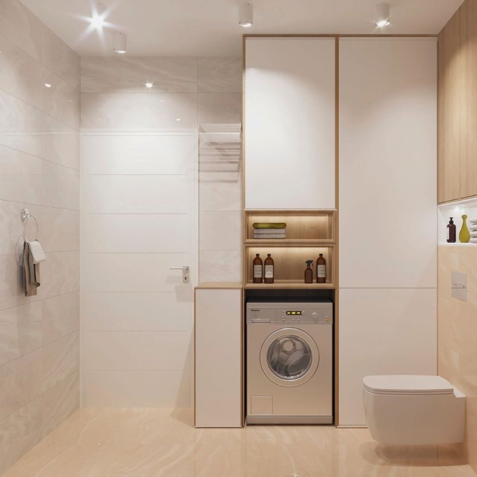 Шкаф для стиральной машины в ванной