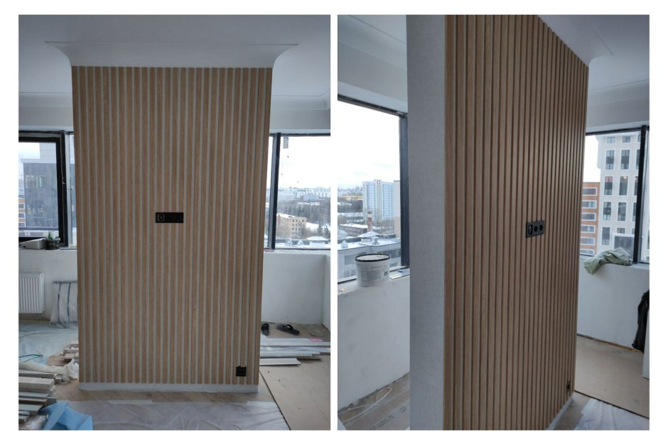 Декоративная панель из реек Леруа