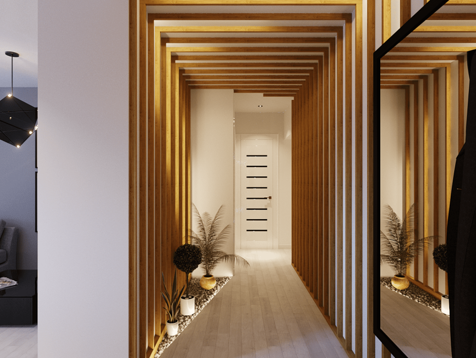 Шкаф в прихожую с нишей