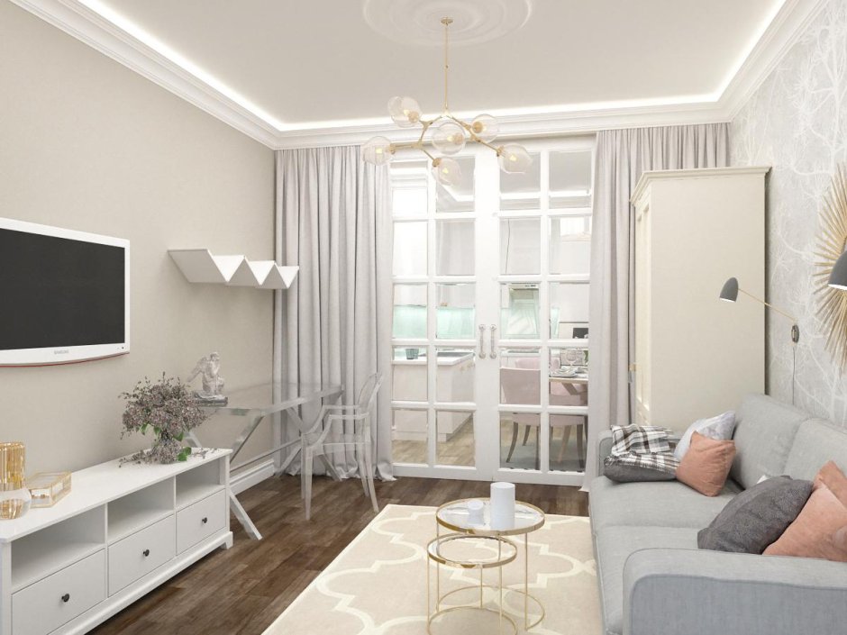 Интерьер однокомнатной квартиры в пике