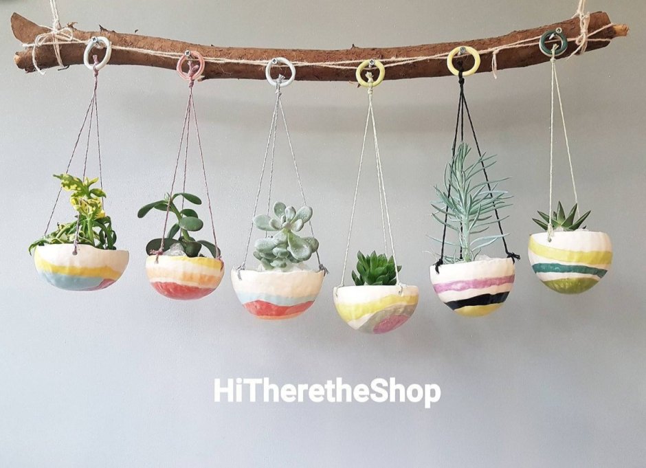 Кашпо подвесное из ткани