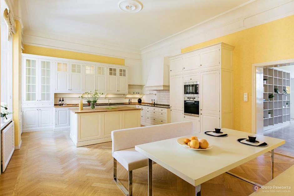 Цвет стен для светлой кухни
