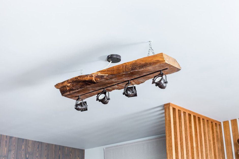 Лофт люстра из слэба