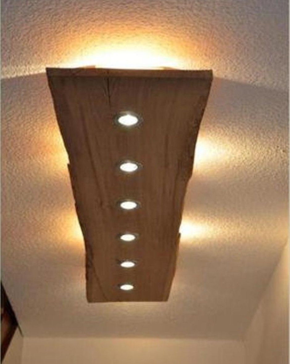 Люстра из среза дерева