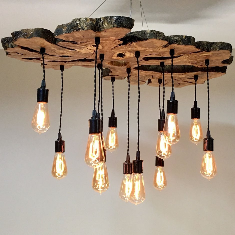 Светильник из бруса 100х100 лофт