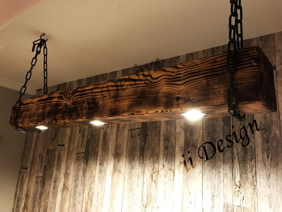 Светильники из дерева под старину