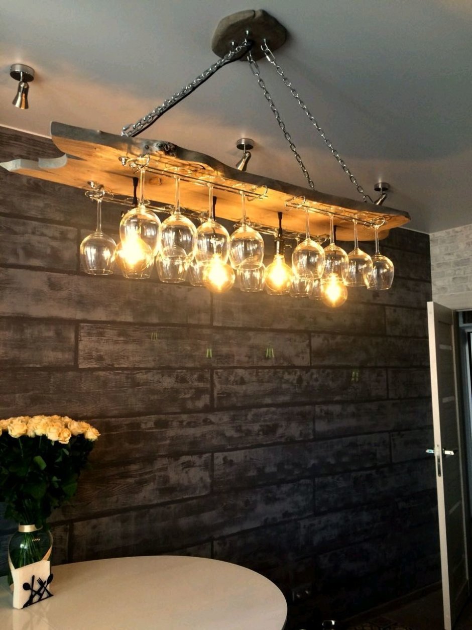 Декоративные люстры из дерева