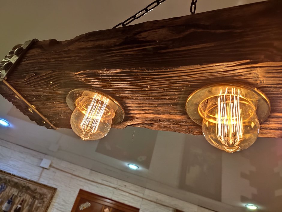 Светильник лофт из слэба