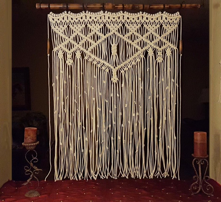 Веревочная штора макраме
