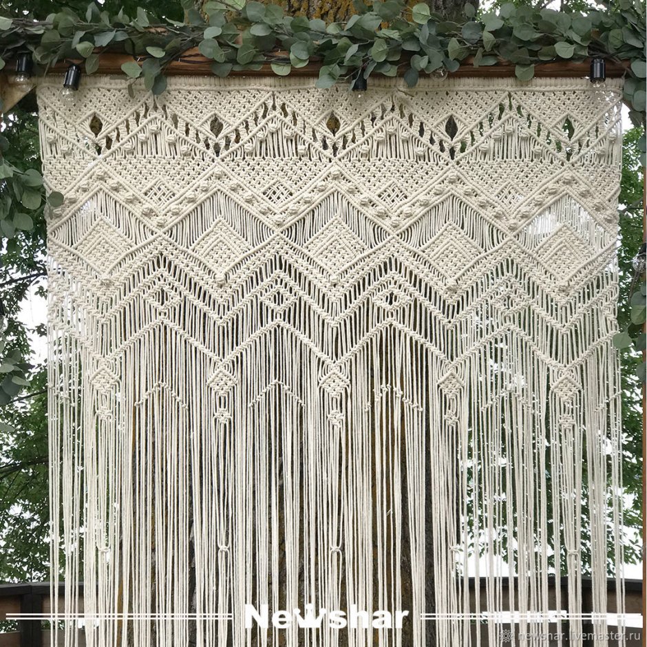 Штора арка макраме