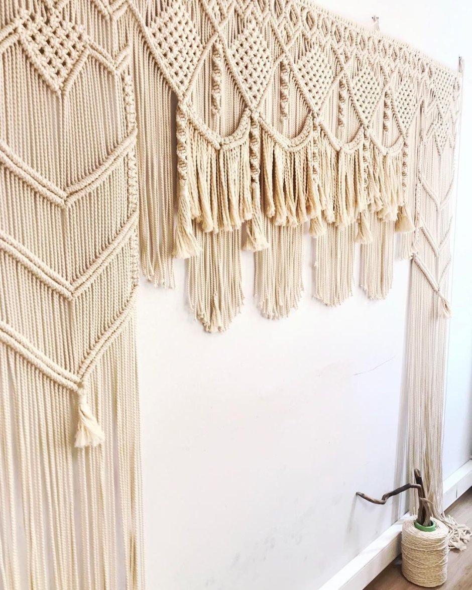 Занавески на кухню макраме