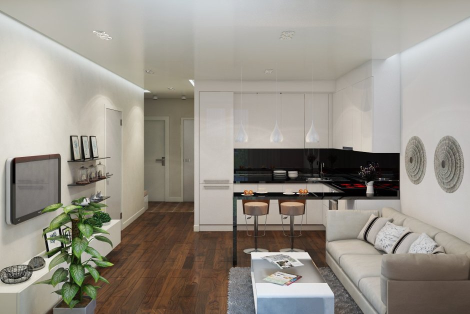 Кухня гостиная 57 кв