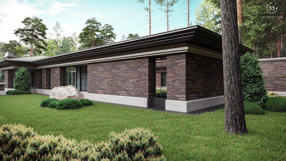 Одноэтажный дом Райта 150 кв