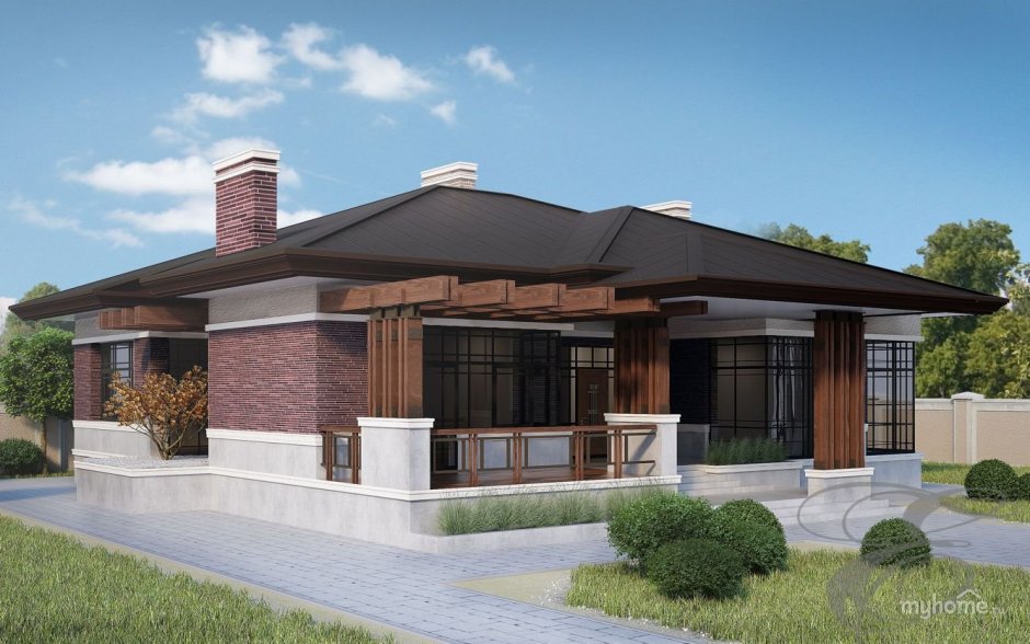 Фрэнк Ллойд Райт стиль коттедж