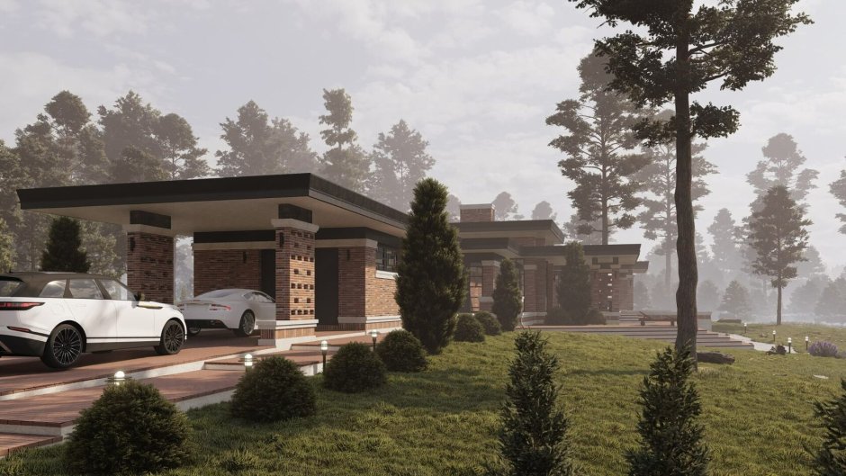 Дома в стиле Райта одноэтажные