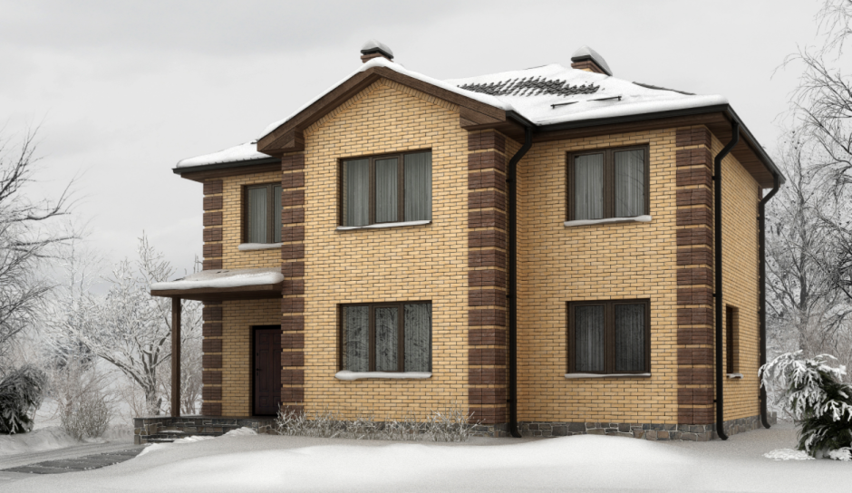 Фасады домов из кирпича
